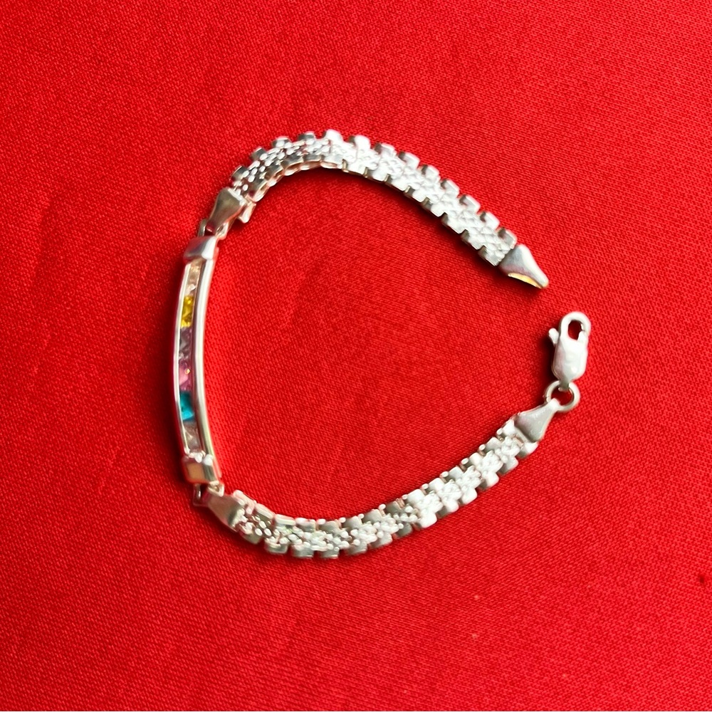 925 fine silver girl‎ bracelet with zircon stones